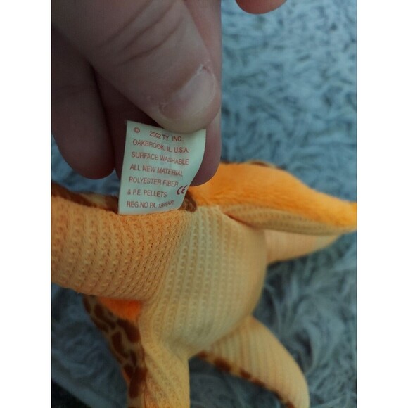 TY Wish Octopus Orange Leopard Print Plush Stuffed Animal Dec 5, 2002 Toy - Picture 5 of 6